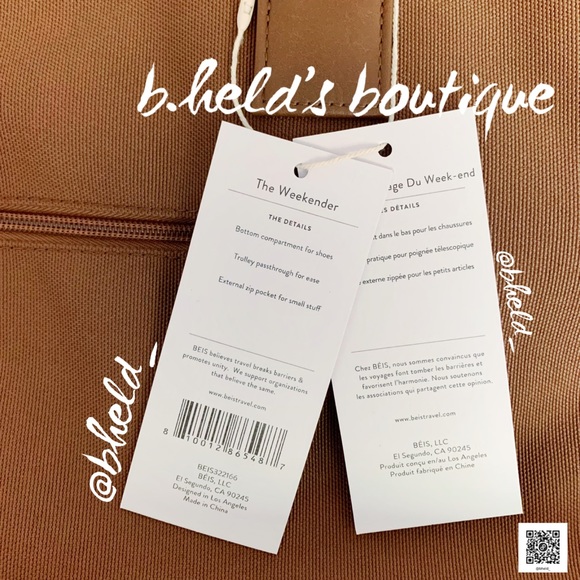 BÉIS The Weekender in Maple Brown Brand New NWT - Picture 3 of 16
